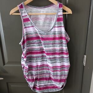 a:glow Pink and Gray Striped Women's Tank Top